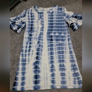 Girls Blue and White Dress